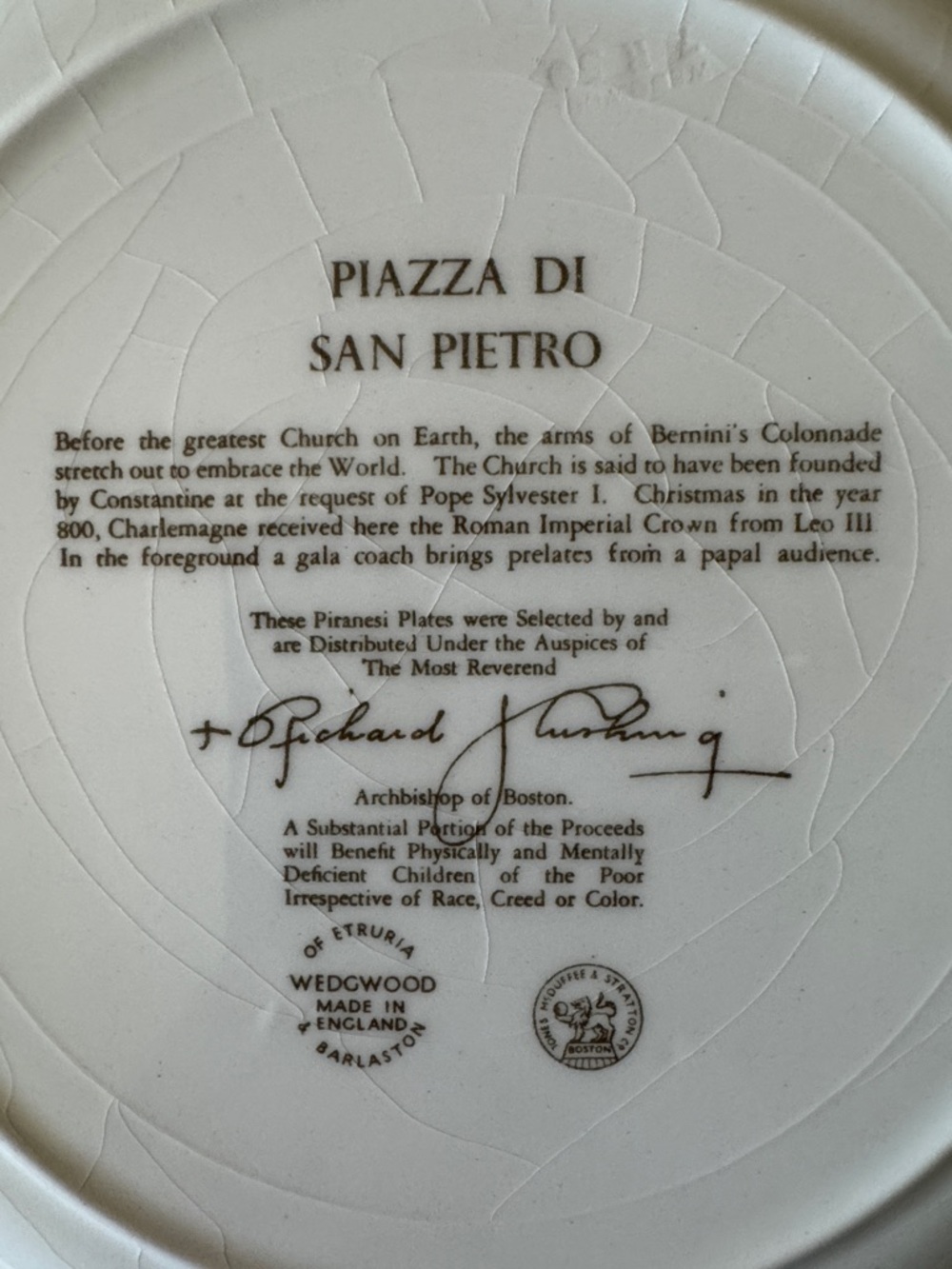 Vintage Wedgwood Rome Plate – Piazza di San Pietro Vatican - Picture 7 of 10